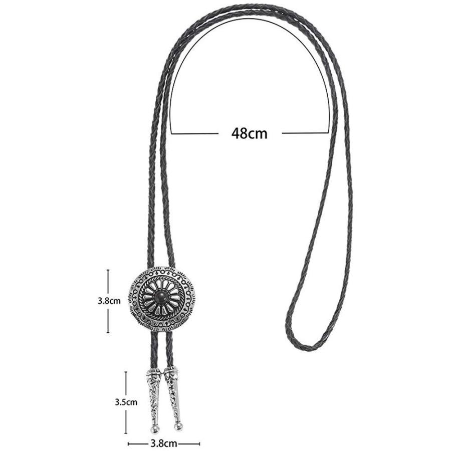 ループタイ コンチョ エスニック サークル ストーン飾り ペンダント 紳士用 ボロタイ ジュエリー メンズアクセサリー 革紐付き ロープタイ ロック付き ４種類 |  | 10
