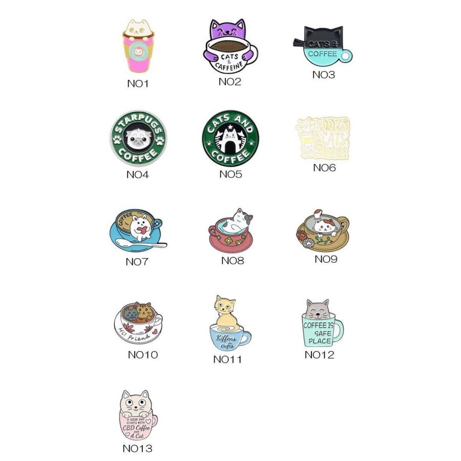 ピンバッジ ブローチ コーヒーとネコをモチーフ かわいい13coffeeデザイン展開 メンズ レディース ラペル ピン バッジ アクセサリー、送料込み、送料無料 |  | 24