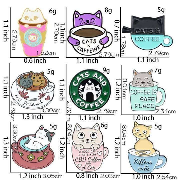 ピンバッジ ブローチ コーヒーとネコをモチーフ かわいい13coffeeデザイン展開 メンズ レディース ラペル ピン バッジ アクセサリー、送料込み、送料無料 |  | 22