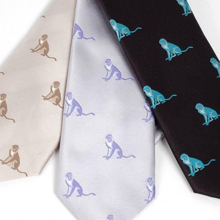 ネクタイ メンズ おさる モンキー 猿柄 パターン かわいい おしゃれ ビジネス ナロータイ スリム デザイン 大剣幅 6cm 送料無料 3色 ブラック ベージュ シルバー |  | 08