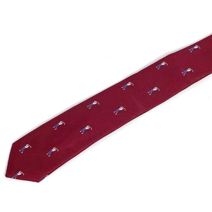 ネクタイ メンズ ゴルフ、ゴルファー柄 パターン かわいい おしゃれ ビジネス カジュアル ナロータイ スリム デザイン 大剣幅 6cm 送料無料 レッドワイン |  | 03