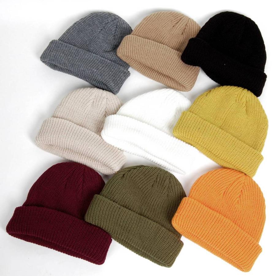 ニット帽 ショート ビーニー ワッチ 浅め 太リブ メンズ レディース 男女併用 伸縮性抜群のテレコ生地 秋冬 9色 送料無料 |  | 10