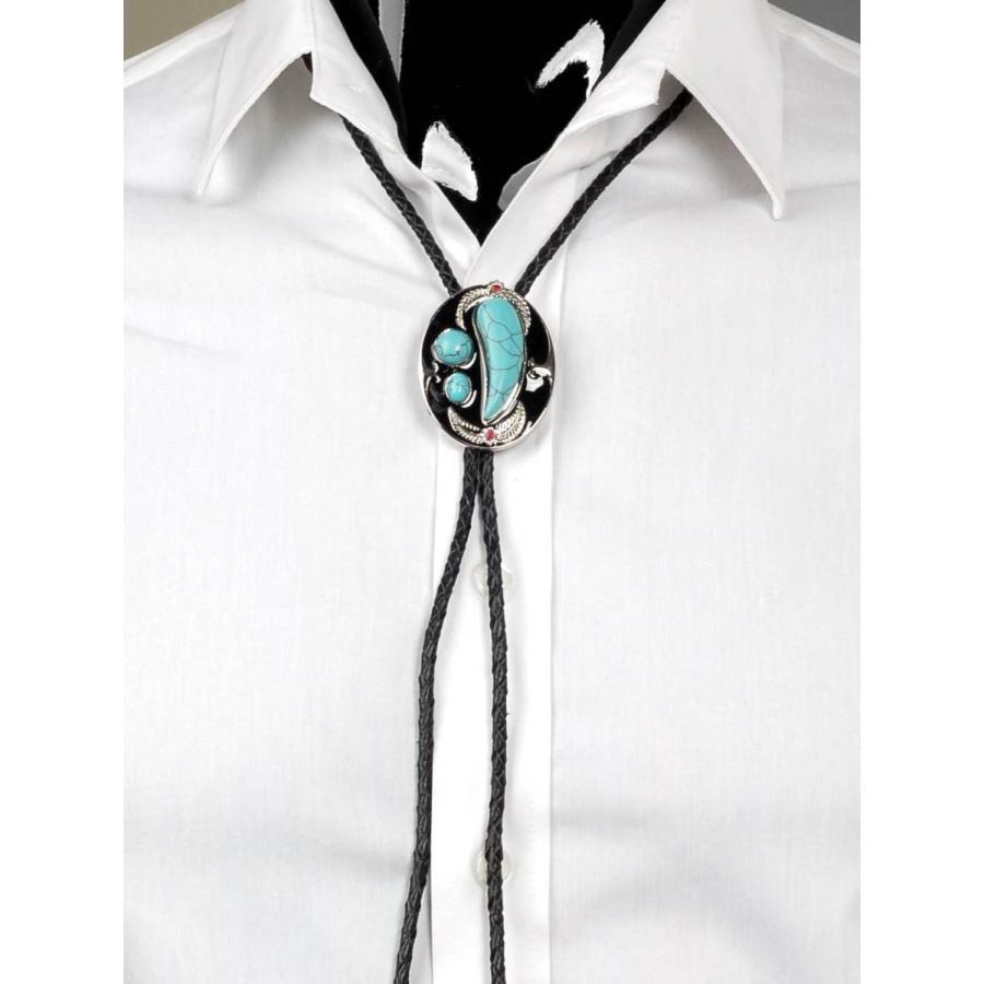 ループタイ ボロタイ ナチュラル ペイズリー 幾何学 ストーン オーバル ペンダント 紳士用 ジュエリー メンズアクセサリー 革紐 ロープタイ ロック付き 送料無料 |  | 12