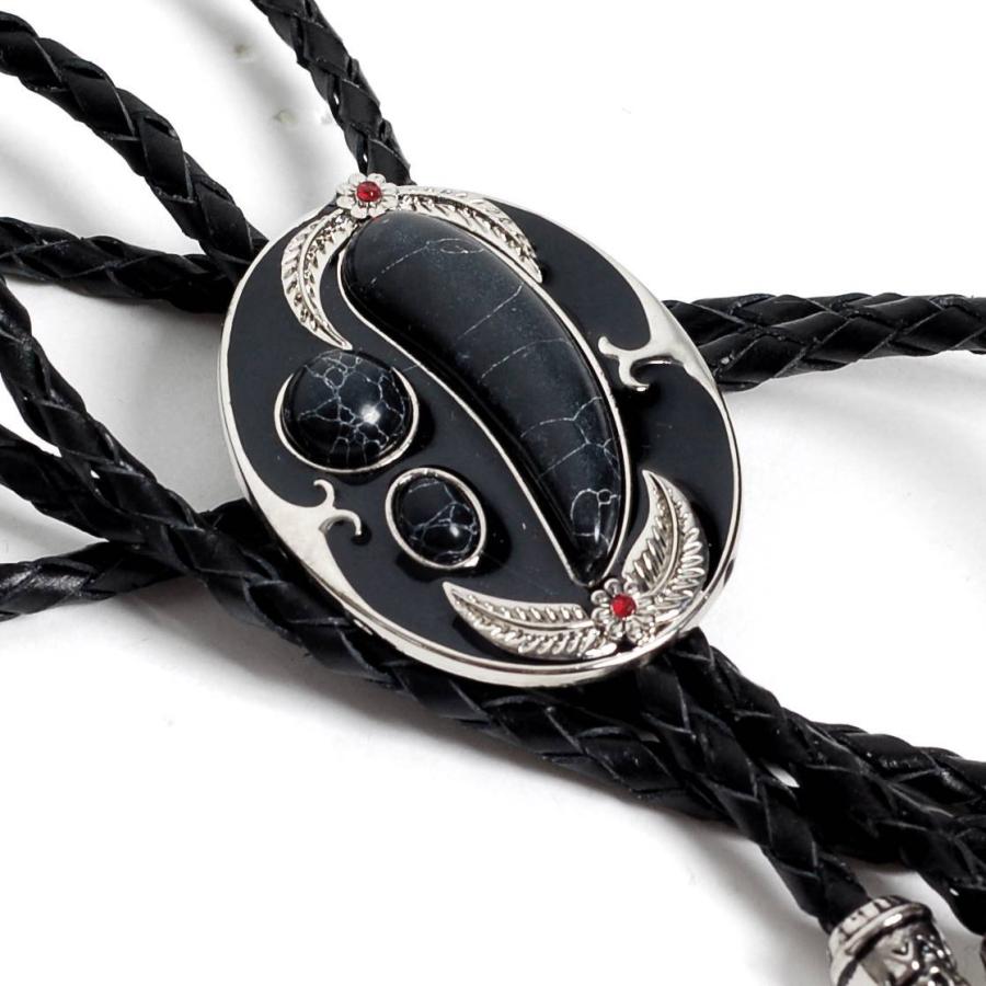 ループタイ ボロタイ ナチュラル ペイズリー 幾何学 ストーン オーバル ペンダント 紳士用 ジュエリー メンズアクセサリー 革紐 ロープタイ ロック付き 送料無料 |  | 05