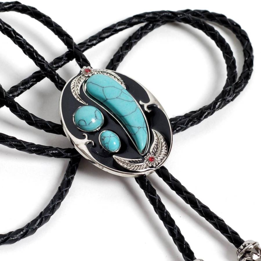 ループタイ ボロタイ ナチュラル ペイズリー 幾何学 ストーン オーバル ペンダント 紳士用 ジュエリー メンズアクセサリー 革紐 ロープタイ ロック付き 送料無料 |  | 10