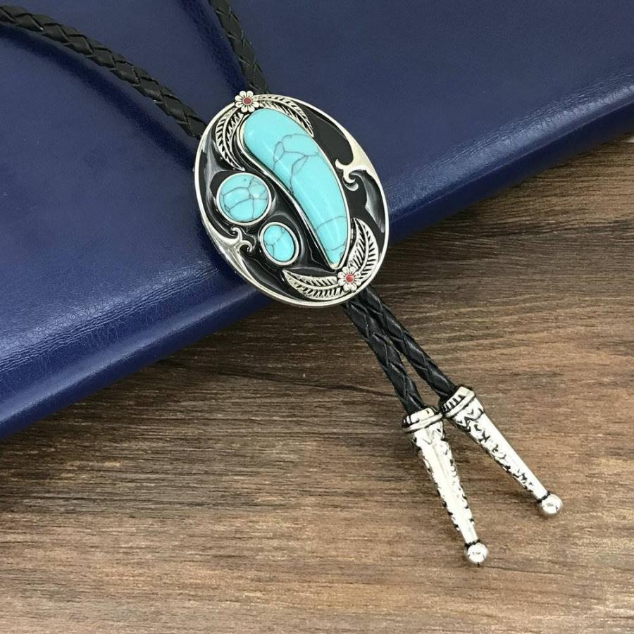 ループタイ ボロタイ ナチュラル ペイズリー 幾何学 ストーン オーバル ペンダント 紳士用 ジュエリー メンズアクセサリー 革紐 ロープタイ ロック付き 送料無料 |  | 11