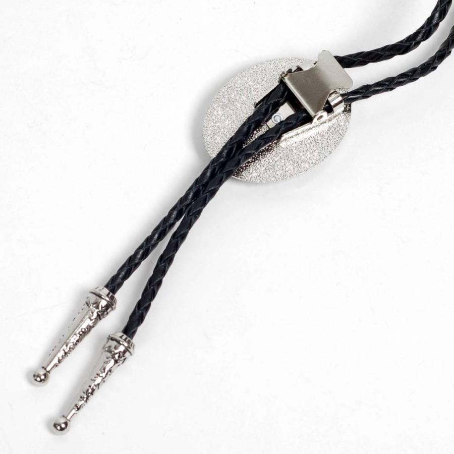 ループタイ ボロタイ ビッグ ナチュラルストーン クラック・ホワイト オーバル ペンダント メンズアクセサリー 紳士用 ジュエリー 紐付き ロープタイ ロック付き |  | 03