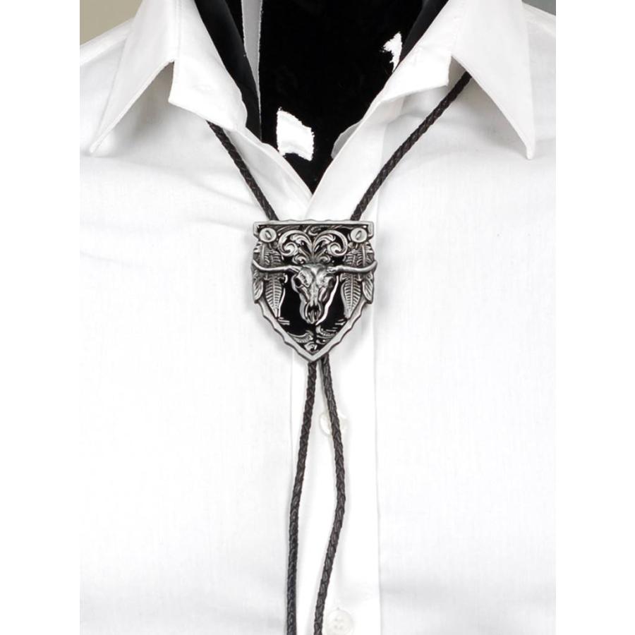 ループタイ ボロタイ ビッグ ロングホーン牛の頭蓋骨 スカル ペンダント メンズアクセサリー 紳士用 ジュエリー 紐付き ロープタイ ロック付き 送料無料 |  | 10