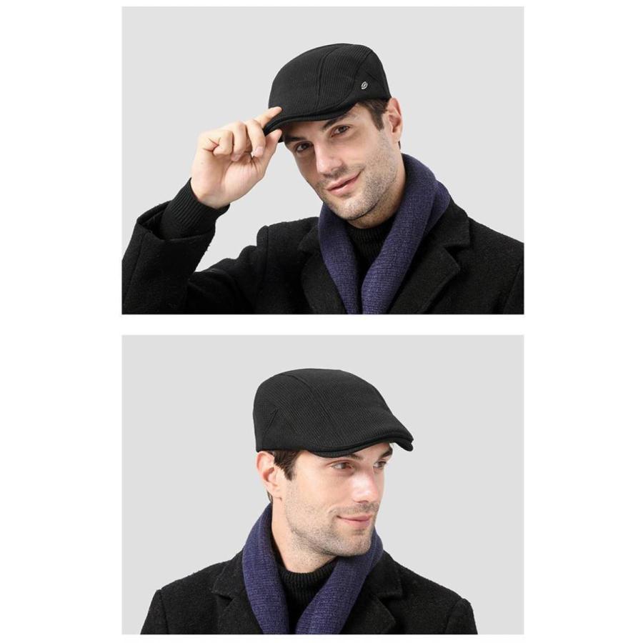 ハンチング 秋冬 ソリッド ワッフル生地 保温 メンズ レディース 帽子 キャスケット フラットキャップ 3色 ブラック ブラウン グレー 敬老の日 |  | 03