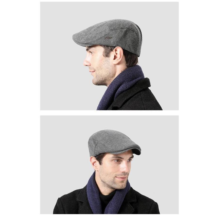 ハンチング 秋冬 ソリッド ワッフル生地 保温 メンズ レディース 帽子 キャスケット フラットキャップ 3色 ブラック ブラウン グレー 敬老の日 |  | 04