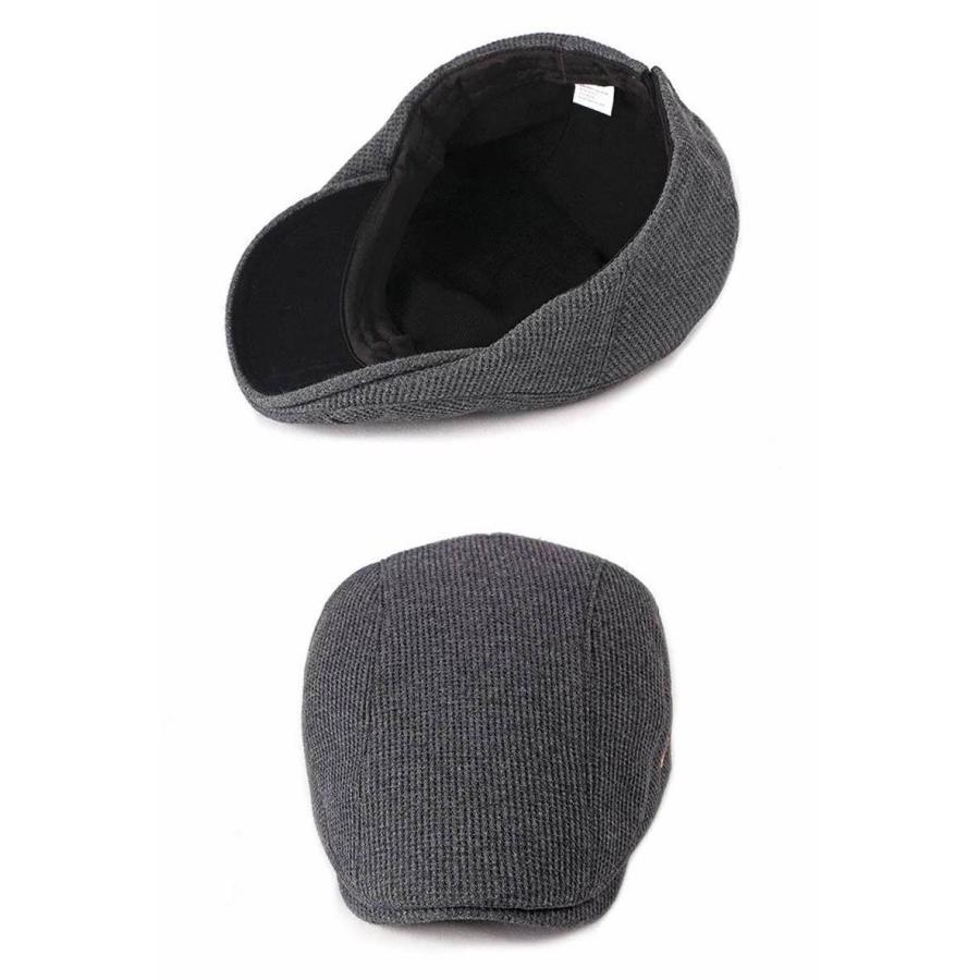 ハンチング 秋冬 ソリッド ワッフル生地 保温 メンズ レディース 帽子 キャスケット フラットキャップ 3色 ブラック ブラウン グレー 敬老の日 |  | 07