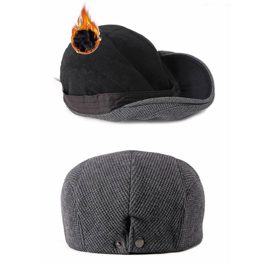 ハンチング 秋冬 ソリッド ワッフル生地 保温 メンズ レディース 帽子 キャスケット フラットキャップ 3色 ブラック ブラウン グレー 敬老の日 |  | 08