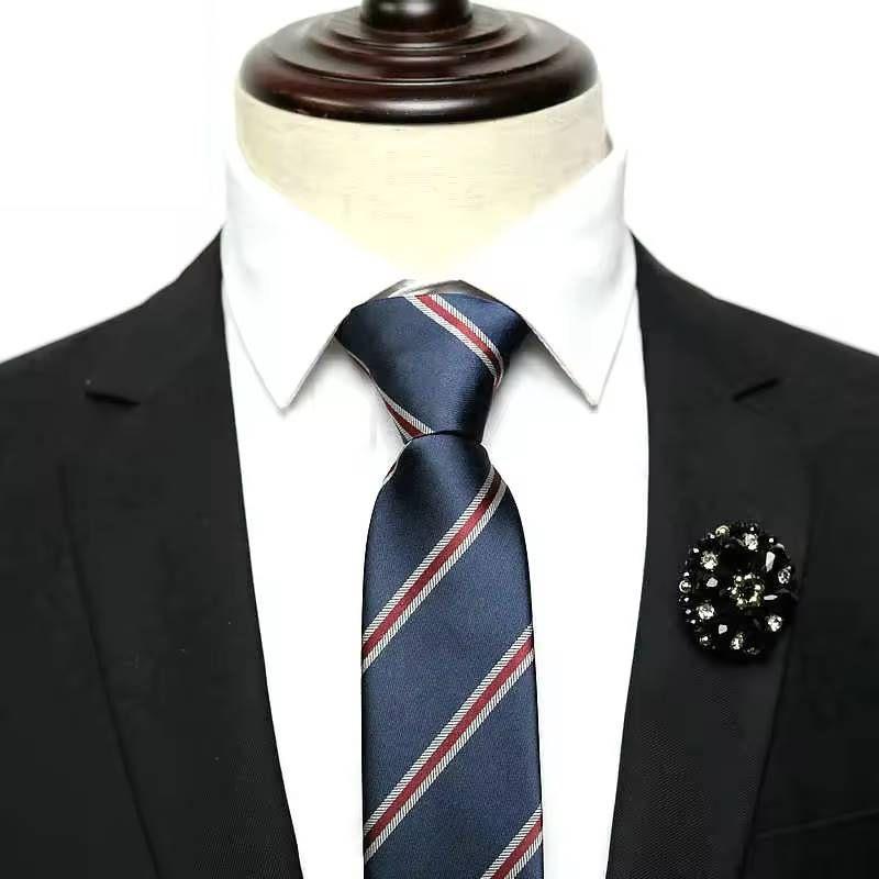 ワンタッチネクタイ ストライプ レジメンタル柄 大剣幅 6cm スリムネクタイ ナロータイ メンズ ロック有り ジッパー仕様 装着簡単 ストッパー付き |  | 02