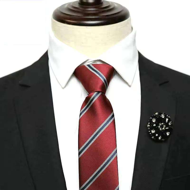 ワンタッチネクタイ ストライプ レジメンタル柄 大剣幅 6cm スリムネクタイ ナロータイ メンズ ロック有り ジッパー仕様 装着簡単 ストッパー付き |  | 04