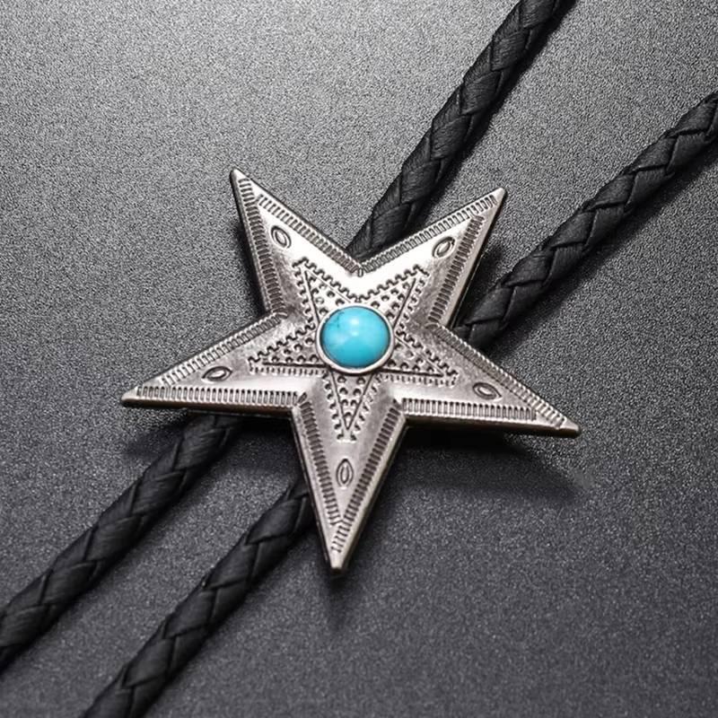 ループタイ ボロタイ スター 星 亜鉛合金 ウェスタン ペンダント ナイロン ロープ メンズアクセサリー 紳士用 ジュエリー 合成皮革 レザーロープ |  | 09