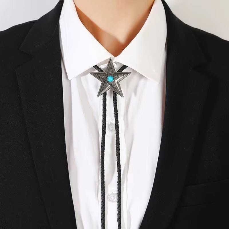 ループタイ ボロタイ スター 星 亜鉛合金 ウェスタン ペンダント ナイロン ロープ メンズアクセサリー 紳士用 ジュエリー 合成皮革 レザーロープ |  | 10