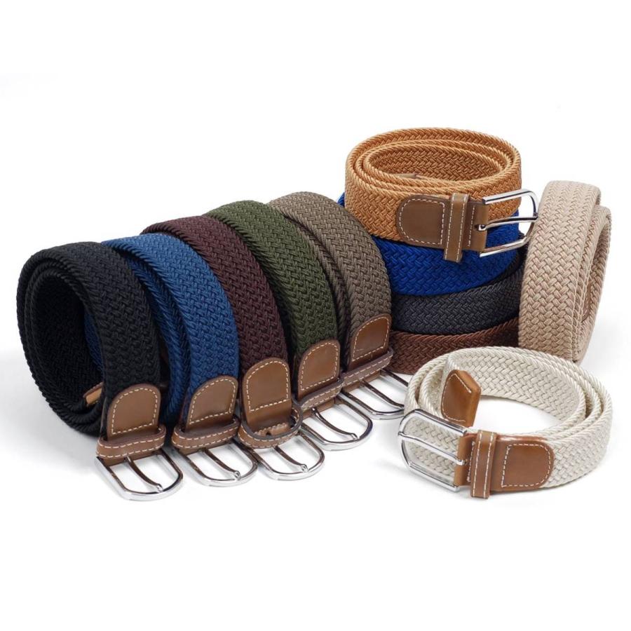 ベルト ストレッチ メッシュ 編み 穴なし 伸縮 無段階で調整自由 無地 ソリッドカラー カジュアル ゴルフ アウトドアに 男女兼用 ユニセックス |  | 13