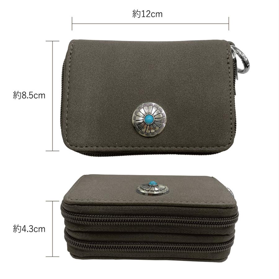 キーケース & ウォレット フェイク スウェード コンチョ メンズ レディース 男女兼用 エスニック ボタン おしゃれ 小サイズ 鍵入れ 小銭入れ 小物 雑貨 |  | 08