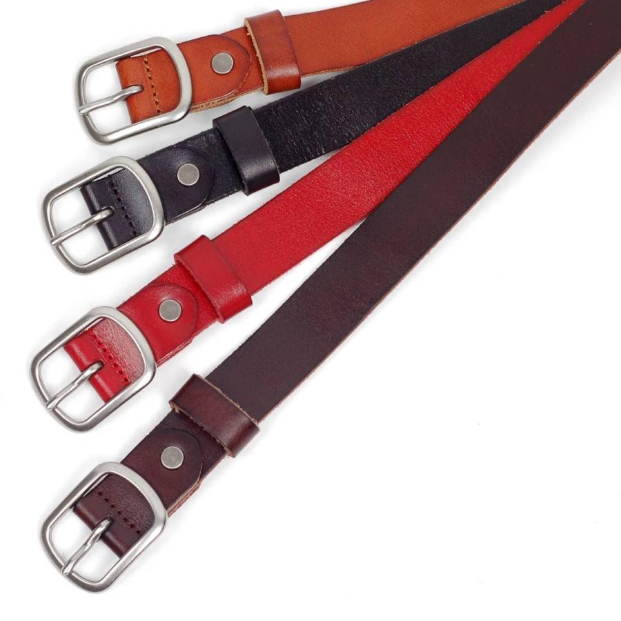 ベルト 本皮 レザーベルト シンプル オーバル バックル 牛革 男女兼用 ユニセックス サイズ調整可能 幅 3cm 人気商品 チョコ、ブラウン、ブラック、レッド 4色 |  | 07