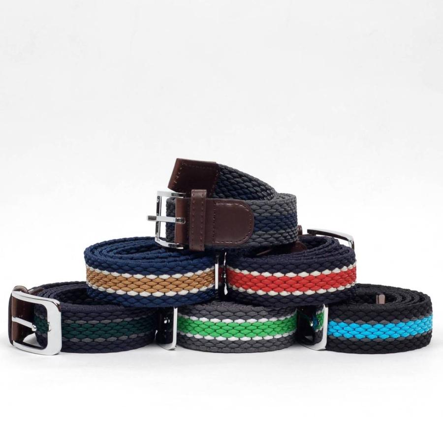 ベルト ストレッチ メッシュ ボーダーライン 編み 穴なし 伸縮 無段階で調整自由 ゴルフ アウトドアに 男女兼用 ユニセックス |  | 07