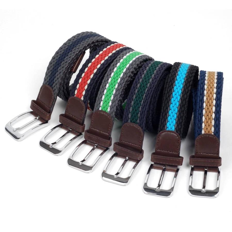 ベルト ストレッチ メッシュ ボーダーライン 編み 穴なし 伸縮 無段階で調整自由 ゴルフ アウトドアに 男女兼用 ユニセックス |  | 11