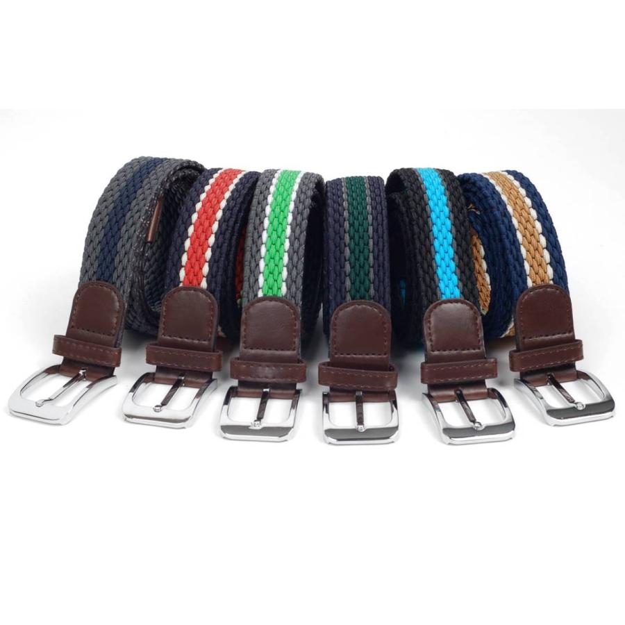 ベルト ストレッチ メッシュ ボーダーライン 編み 穴なし 伸縮 無段階で調整自由 ゴルフ アウトドアに 男女兼用 ユニセックス |  | 12