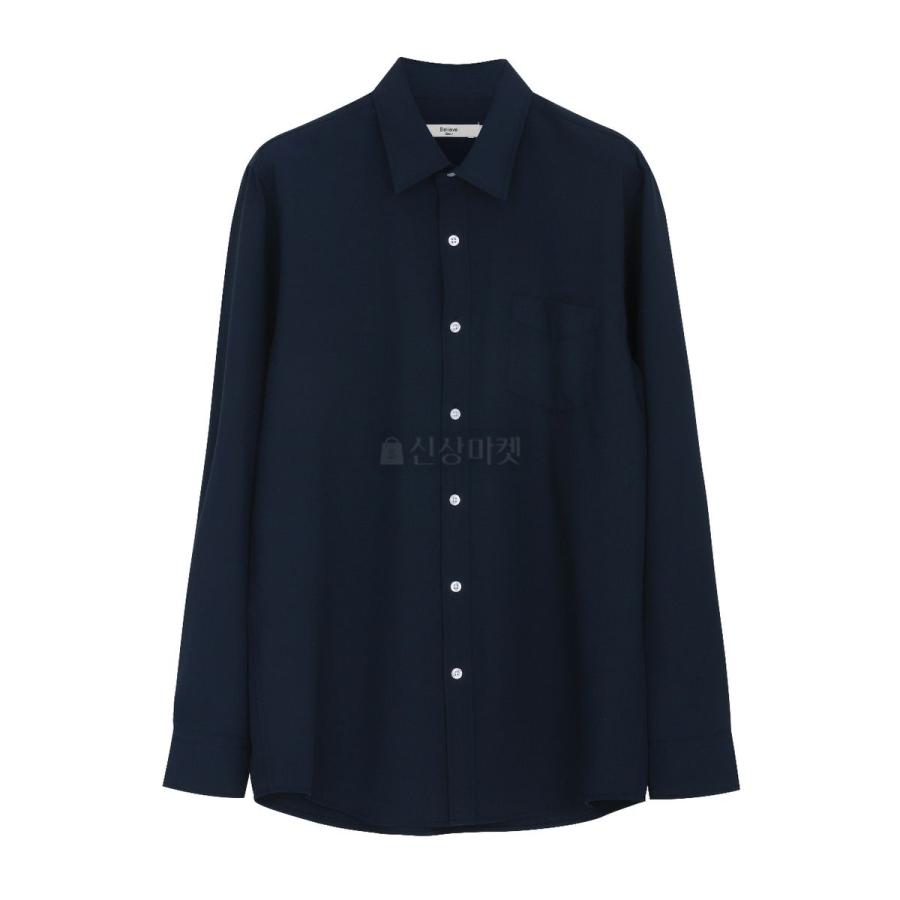 ドレスシャツ 長袖 韓国ファッション 胸ポケット 基本 ベーシック ダンディ ビジネスシャツ メンズ 楽な着用感 カッコいい シルエット3色 3サイズ 送料無料 |  | 03