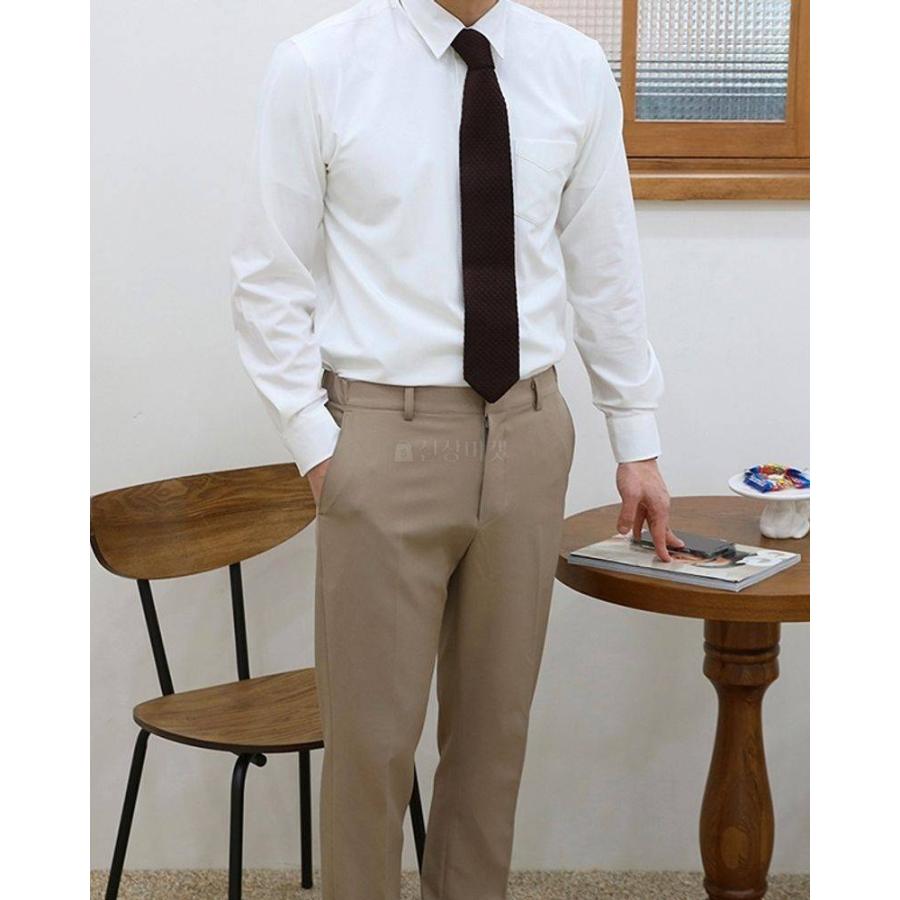 ドレスシャツ 長袖 韓国ファッション 胸ポケット 基本 ベーシック ダンディ ビジネスシャツ メンズ 楽な着用感 カッコいい シルエット3色 3サイズ 送料無料 |  | 08