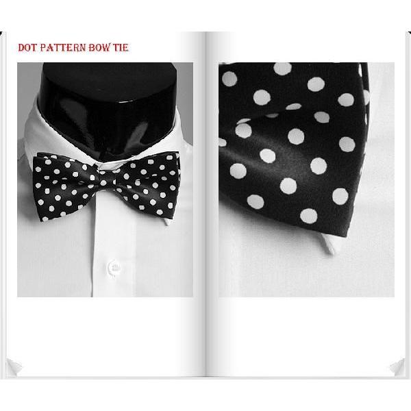 ボウタイ　蝶ネクタイ　バタフライ・ネクタイ　ホワイト　ドット　ブラック  BT05　 |  | 01
