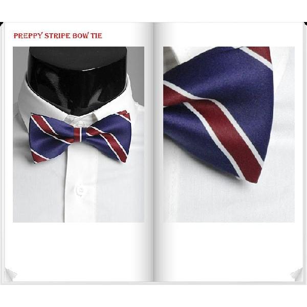 ボウタイ　蝶ネクタイ　バタフライ・ネクタイ　クラブ・ストライプ　スクール・ストライプ　ブルー  BT08　 |  | 01