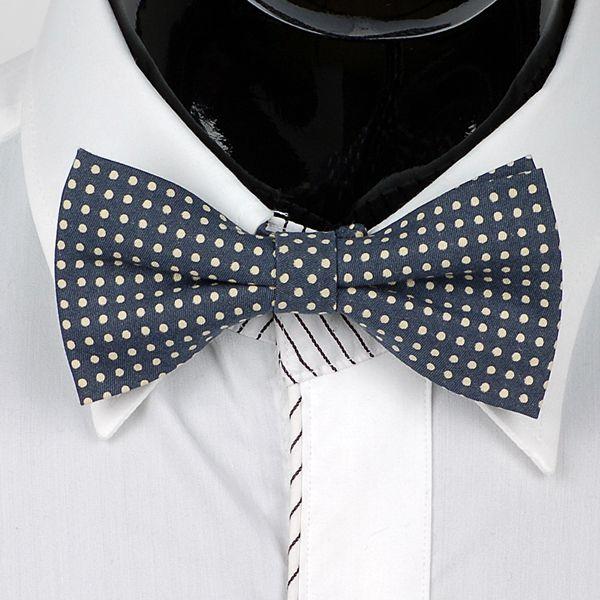 ボウタイ　蝶ネクタイ　バタフライ　ネクタイ　ブルー色　ドット柄 水玉  bt126 | 