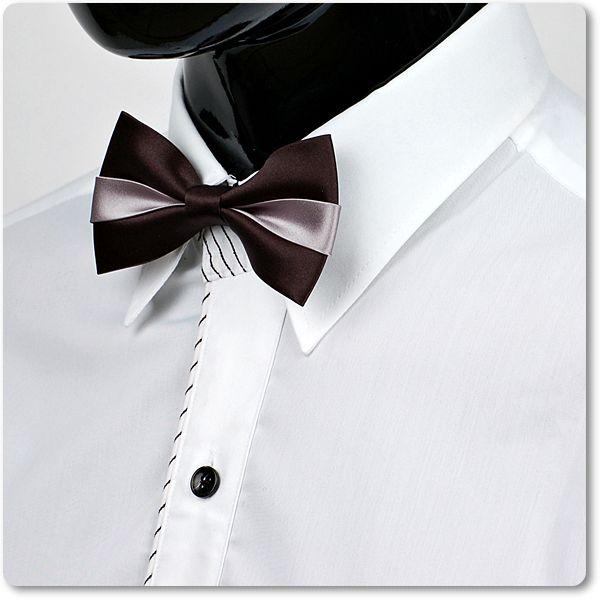 ボウタイ　蝶ネクタイ　バタフライ　ネクタイ　ブラック＆シルバー　素敵なレイヤードスタイル  BT23　 |  | 02