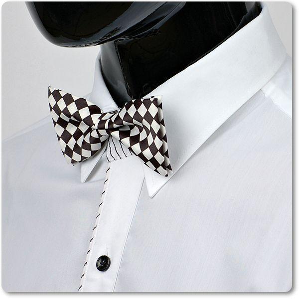 ボウタイ　蝶ネクタイ　バタフライ　ネクタイ　ブラック＆ホワイト　モノトーン ダイヤ パターン  BT35 |  | 02