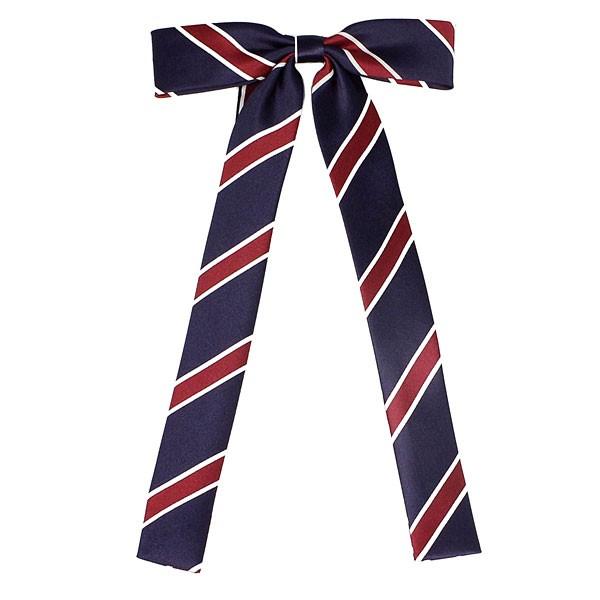 リボンタイ　リボン・ネクタイ　クラブ ストライプ ブルー生地 ワインレッド ストライプ BT43　ネクタイ メンズ レディース 男女共用 | 
