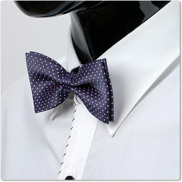 ボウタイ　蝶ネクタイ　バタフライ・ネクタイ　白色 マイクロ　ドット　ネイビー・青色  BT95　 |  | 03
