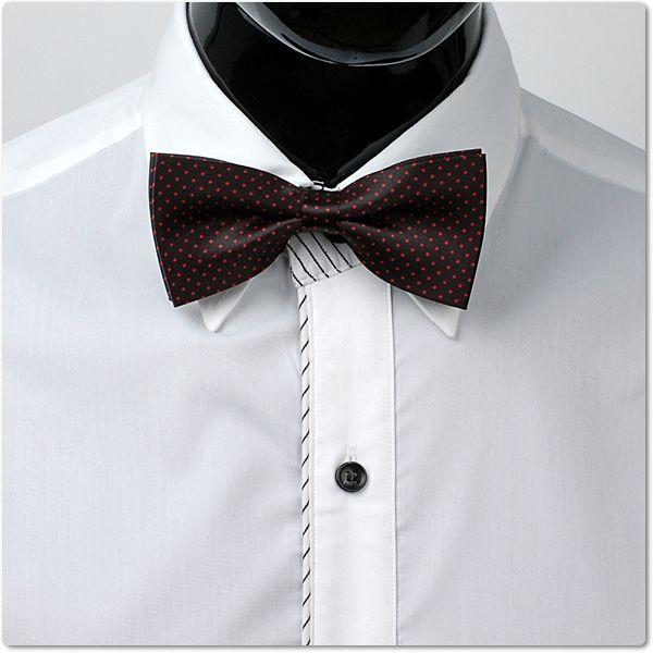 ボウタイ　蝶ネクタイ　バタフライ・ネクタイ　赤色 マイクロ　ドット　ブラック・黒色  BT96　 |  | 02