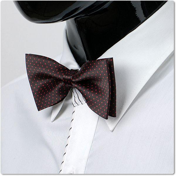 ボウタイ　蝶ネクタイ　バタフライ・ネクタイ　赤色 マイクロ　ドット　ブラック・黒色  BT96　 |  | 03