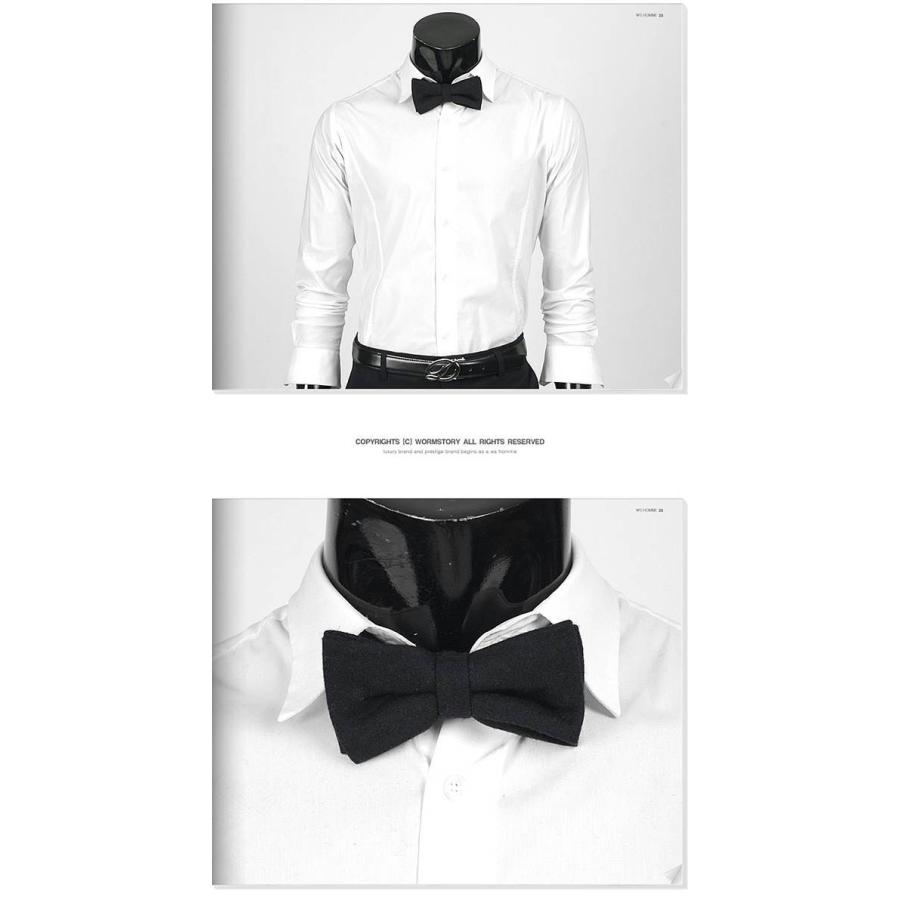 蝶ネクタイ ボウタイ 無地 ソリッド ネイビー 紺色 ウールタッチ バタフライ ネクタイ btm724 |  | 01