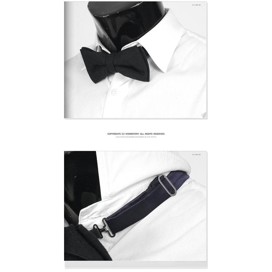 蝶ネクタイ ボウタイ 無地 ソリッド ネイビー 紺色 ウールタッチ バタフライ ネクタイ btm724 |  | 02