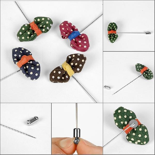 メンズアクセサリー　ラペルピン ブートニア スーツ飾り ラペル飾り ミニ蝶ネクタイ風　ドット柄　４色  btnr002 | 
