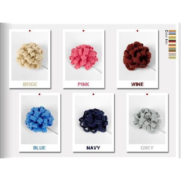 メンズアクセサリー　ラペルピン ブートニア スーツ飾り ラペル飾り フェルト生地 菊 フラワー　６色  btnr005 |  | 01