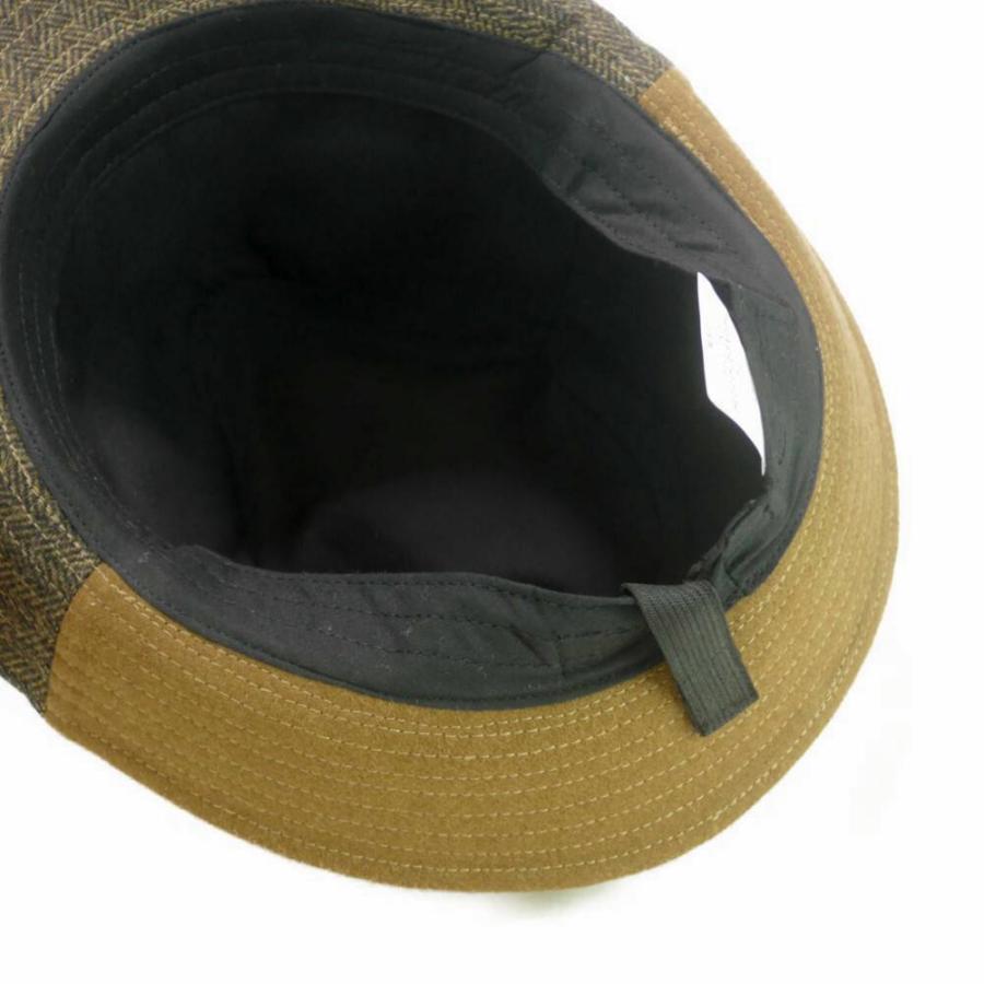 [2022秋冬] 中折れハット 帽子 コーデュロイ ヘリンボーン柄 ウール パッチワーク メンズ レディース 男女兼用 帽子 58cm フリー サイズ 微調整可能 |  | 09