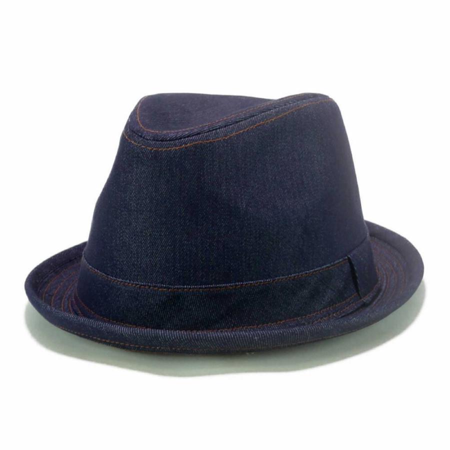 デニム ロールアップ マニッシュ ハット 中折れハット 帽子