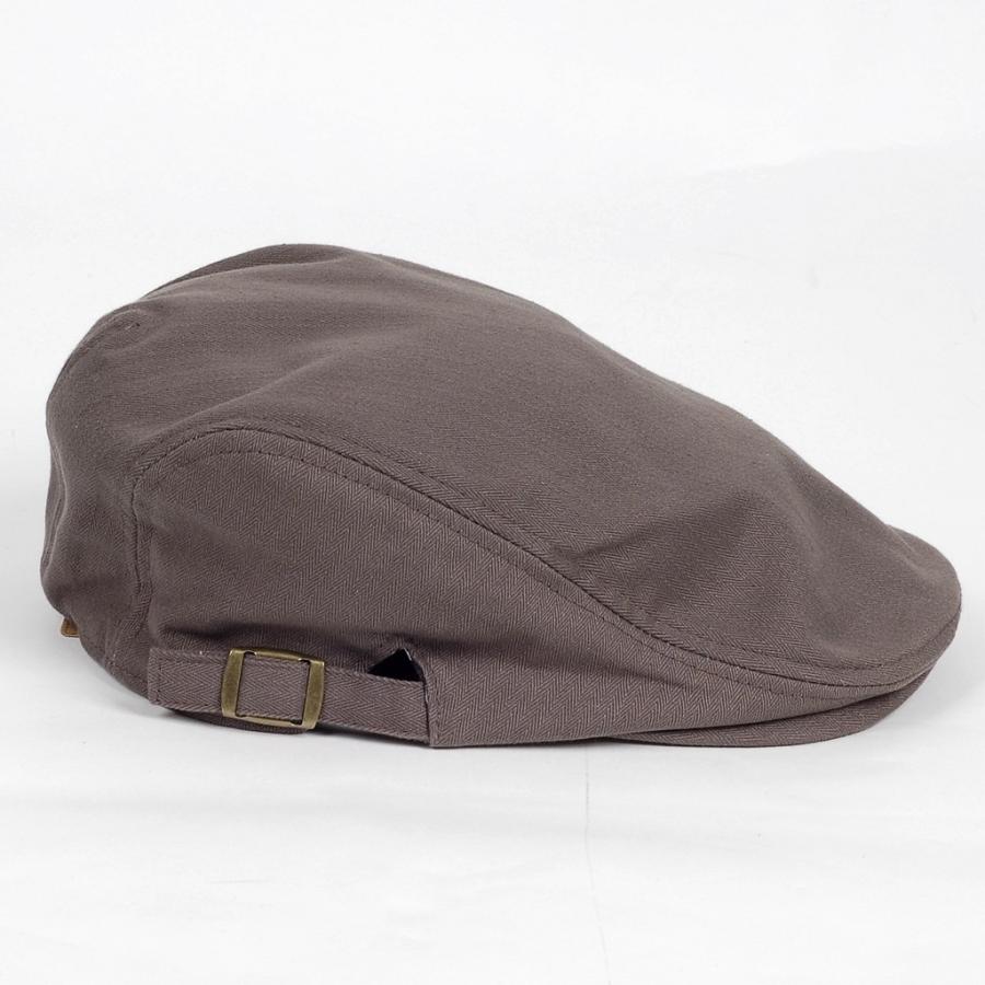 ハンチング帽 メンズ コットン ヘリンボーン ハンチングキャップ グレー 灰色 ハンチング帽子 フリーサイズ （58cm） 調整可能 ハンチングの定番｜coconoco｜04