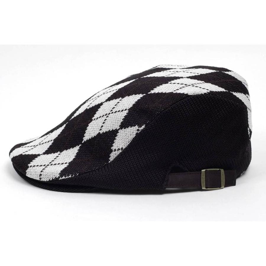 ハンチング アーガイル チェック ポリニット生地 メンズ レディース