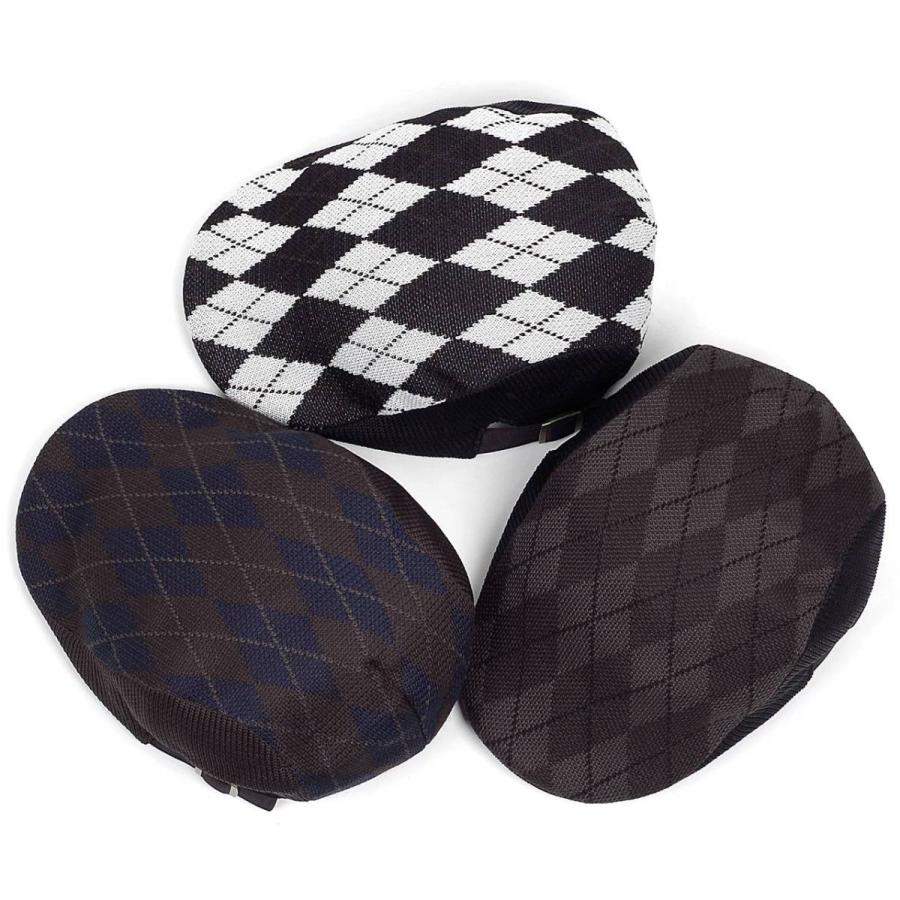  アーガイルチェック ハンチング帽 ハンチング アーガイル チェック ポリニット生地 メンズ レディース