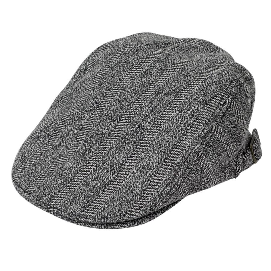 ハンチング帽 ウールジャガードハンチング 帽子 メンズ レディース ヘリンボーン 秋冬 サイドベルト付き サイズ調整可能  送料無料 |  | 04
