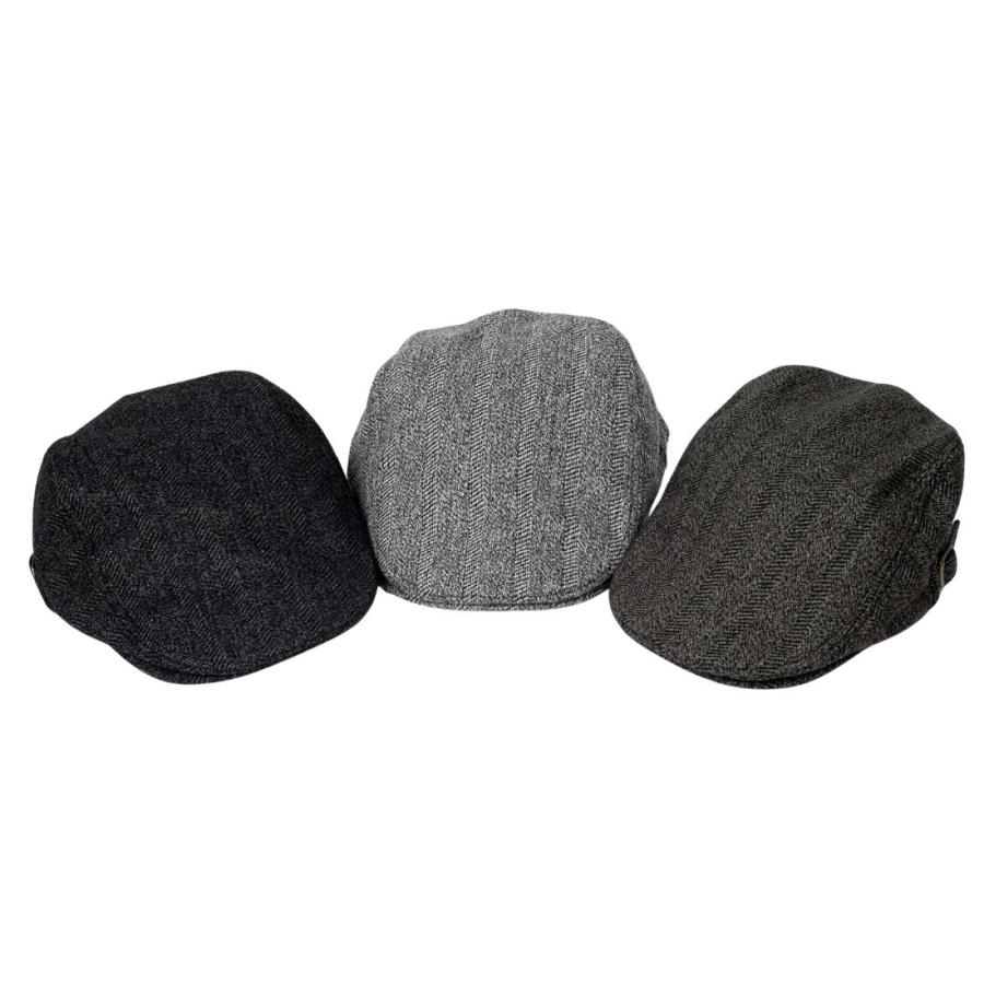 ハンチング帽 ウールジャガードハンチング 帽子 メンズ レディース ヘリンボーン 秋冬 サイドベルト付き サイズ調整可能  送料無料 |  | 07