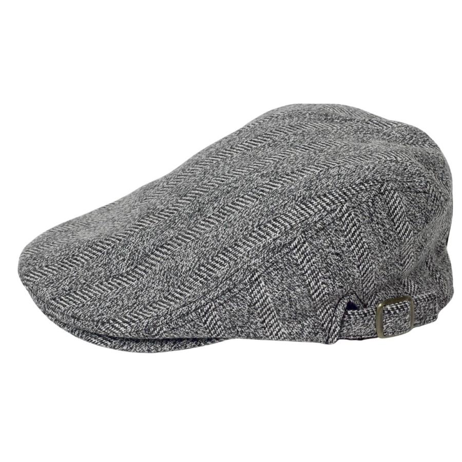 ハンチング帽 ウールジャガードハンチング 帽子 メンズ レディース ヘリンボーン 秋冬 サイドベルト付き サイズ調整可能  送料無料 |  | 09