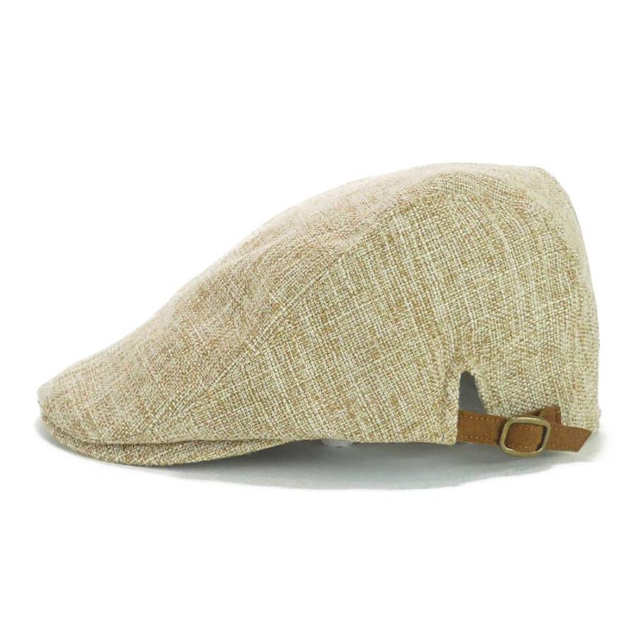 ハンチング ポリ・リネン・ハンチング ぼかし無地 ソリッド 裏ボタニカル柄 メンズ レディース 帽子 58cm サイズ調整可能 2022新作 4色展開 送料無料 |  | 03